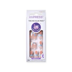KISS imPRESS No Glue Pedi Press-On Nails, Design, 'Paradise Ticket',